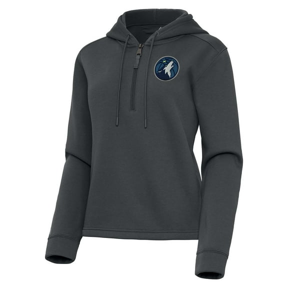 Women's Antigua  Pewter Minnesota Timberwolves Contemporary Quarter-Zip Hoodie