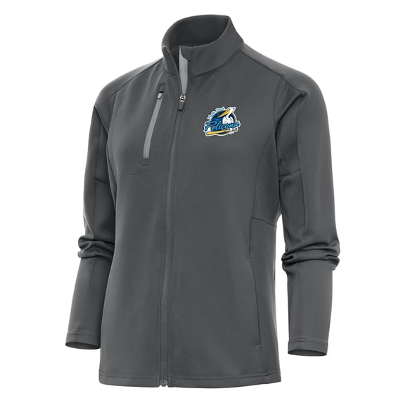 Women's Antigua Pewter Myrtle Beach Pelicans Generation Full-Zip Jacket
