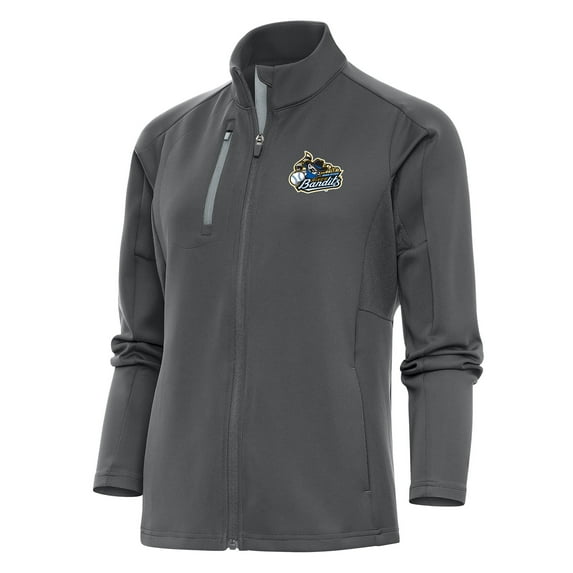 Women's Antigua Pewter Quad Cities River Bandits Generation Full-Zip Jacket