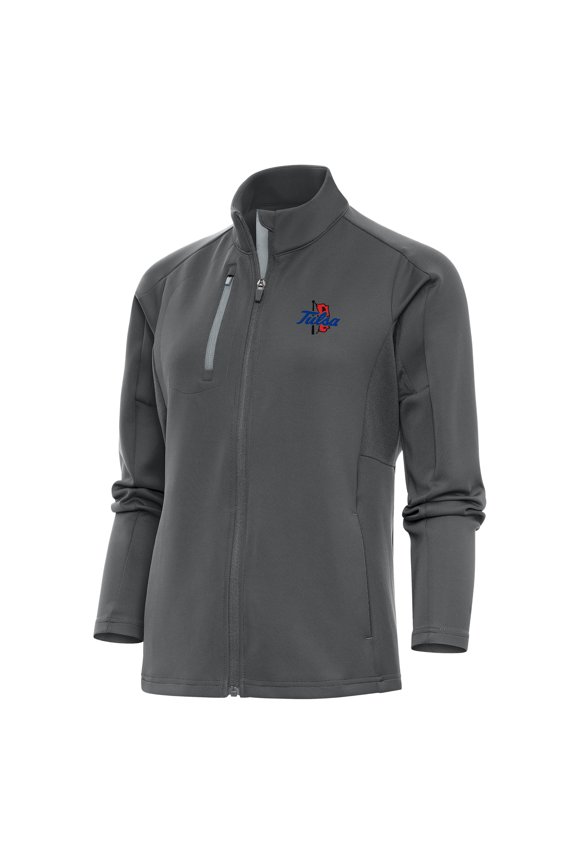 Women's Antigua Pewter Tulsa Golden Hurricane Generation Full-Zip Jacket