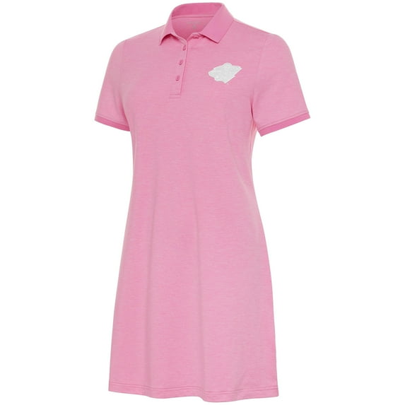 Women's Antigua Pink Minnesota Wild White Logo Play Through Polo Dress