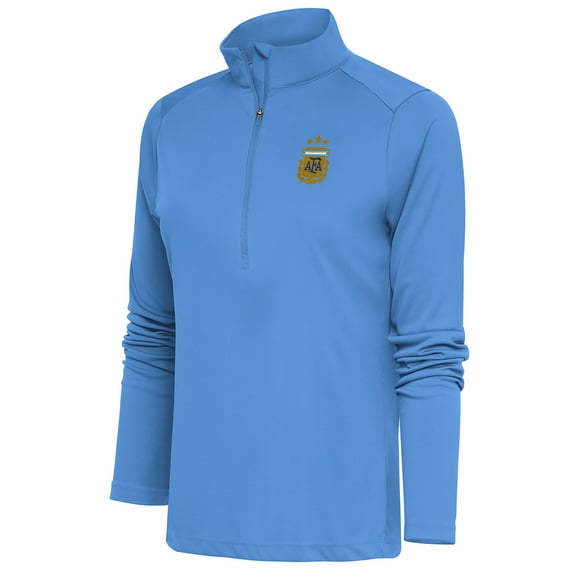 Women's Antigua Powder Blue Argentina National Team Tribute Half-Zip Pullover Top