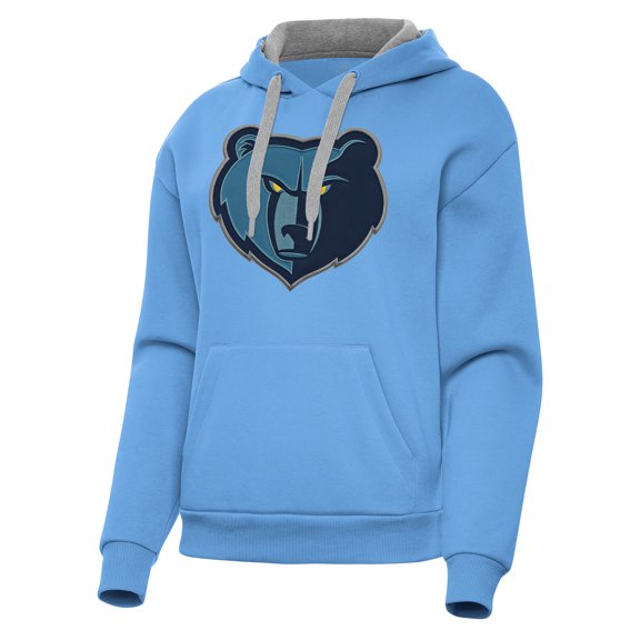 Women's Antigua Powder Blue Memphis Grizzlies Victory Pullover Hoodie