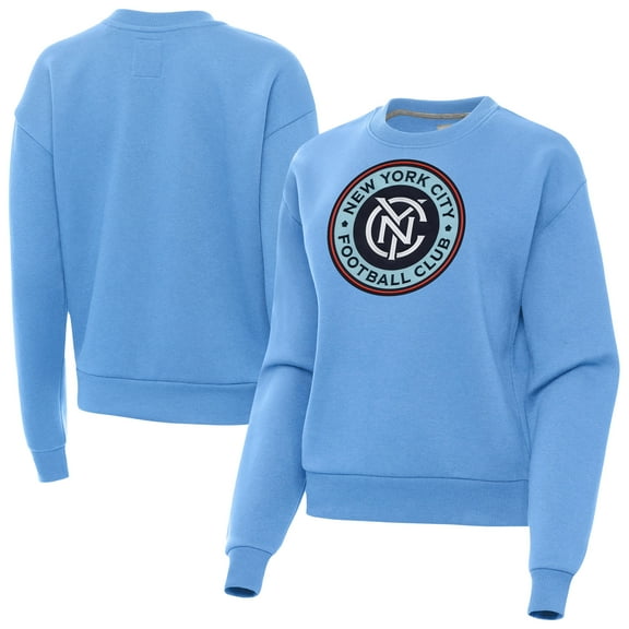 Women's-Antigua  Powder Blue New York City FC Victory Pullover Sweatshirt