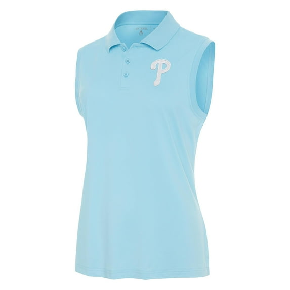 Women's Antigua Powder Blue Philadelphia Phillies Recap Sleeveless Polo