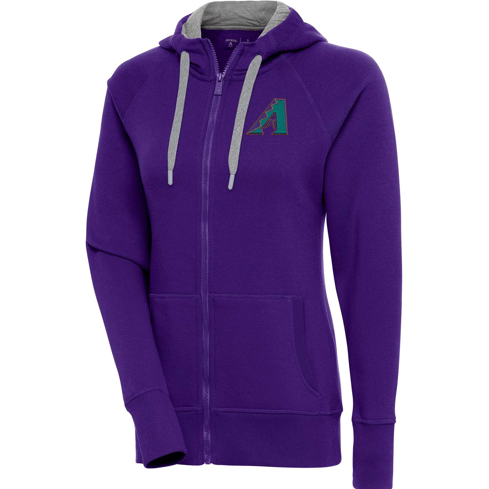 Women's Antigua  Purple Arizona Diamondbacks Cooperstown Victory Full-Zip Hoodie