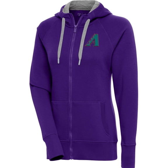 Women's Antigua Purple Arizona Diamondbacks Cooperstown Victory Full-Zip Hoodie