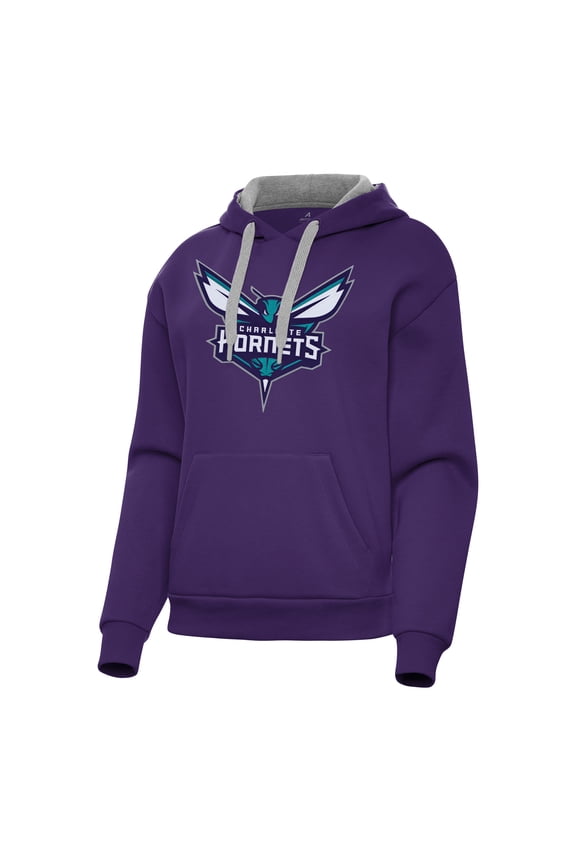 Women's Antigua Purple Charlotte Hornets Victory Pullover Hoodie