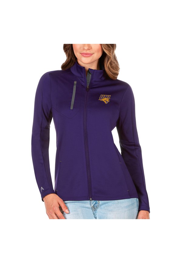 Women's Antigua Purple/Graphite Northern Iowa Panthers Generation Full-Zip Jacket