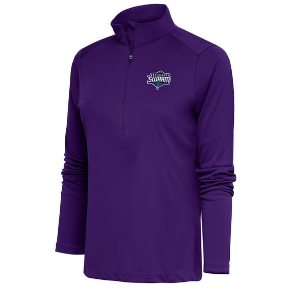 Women's Antigua Purple Greensboro Swarm Tribute Half-Zip Pullover Top