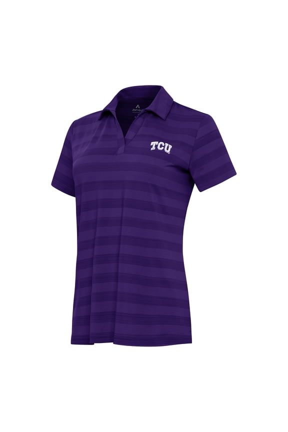 Women's Antigua Purple TCU Horned Frogs Tunnel Polo