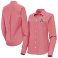 thumbnail image 1 of Women's Antigua Red Arizona Wildcats Porter Woven Tri-Blend Long Sleeve Button-Up Shirt, 1 of 3