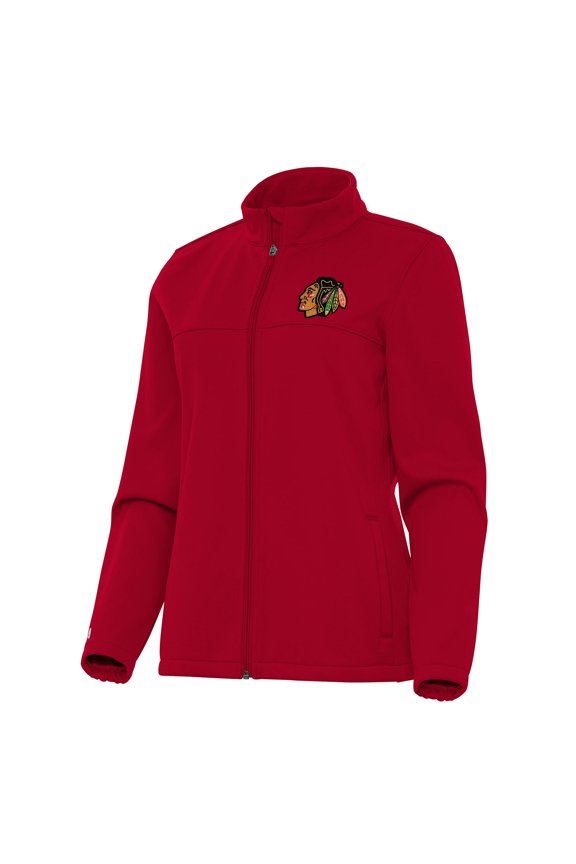 Women's Antigua Red Chicago Blackhawks Links 2 Full-Zip Golf Jacket