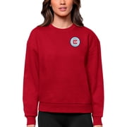 Womens Antigua Red Chicago Fire Team Logo Victory Pullover Sweatshirt