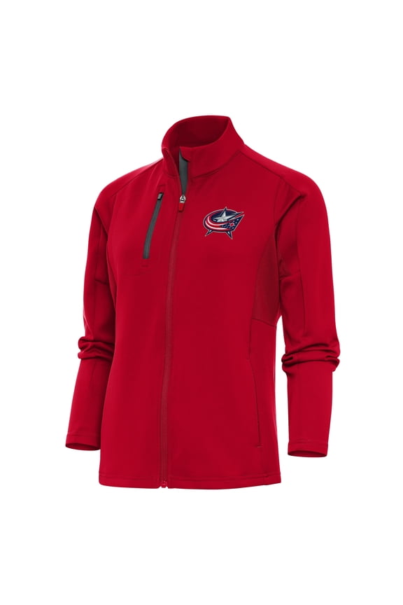 Women's Antigua Red Columbus Blue Jackets Team Logo Generation Full-Zip Jacket