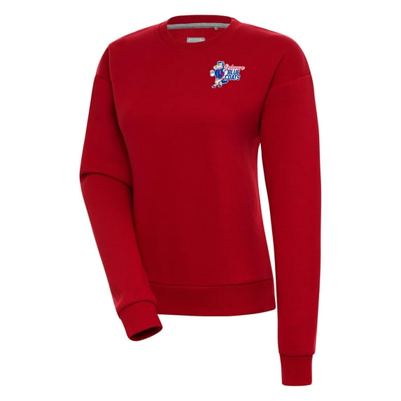 Women's Antigua Red Delaware Blue Coats Victory Pullover Sweatshirt
