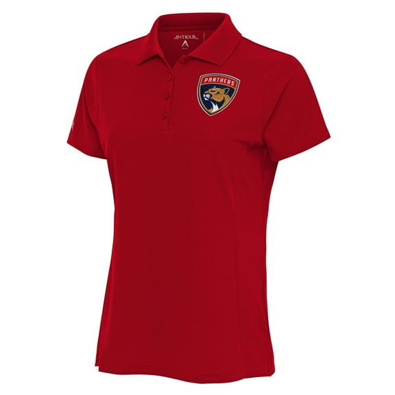 Women's Antigua Red Florida Panthers Team Logo Legacy Pique Polo