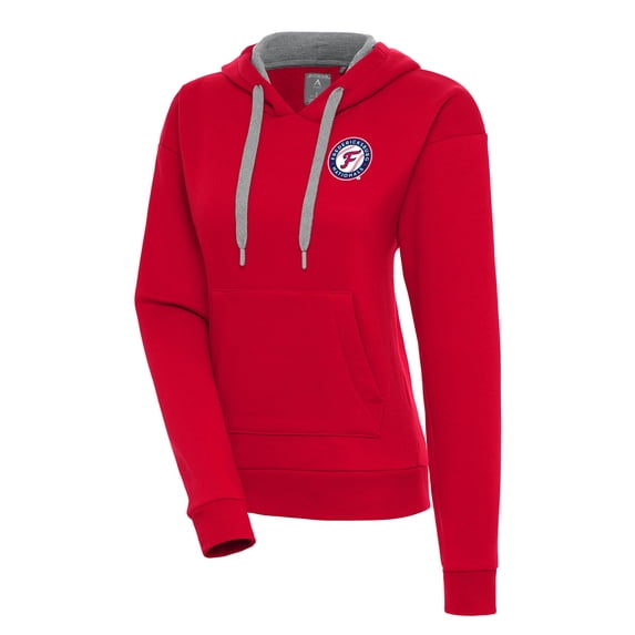 Women's Antigua Red Fredericksburg Nationals Victory Pullover Hoodie