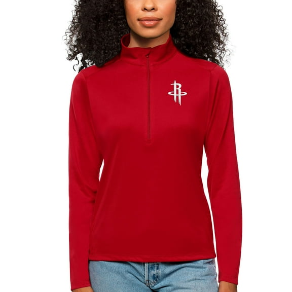Women's Antigua Red Houston Rockets Tribute Half-Zip Top