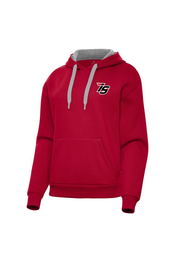 Women's-Antigua Red Iowa Speedway Victory Pullover Hoodie
