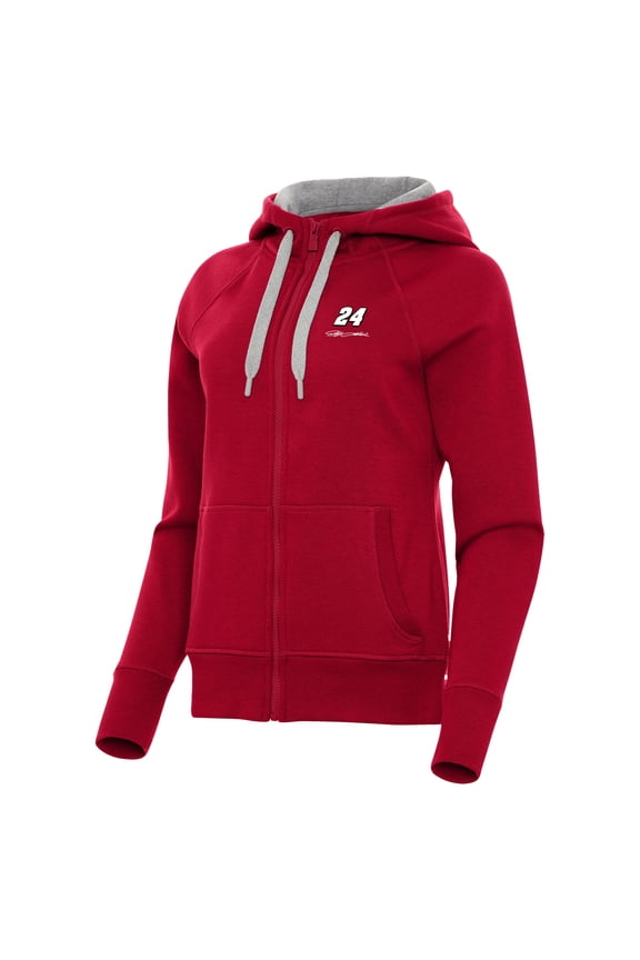 Women's Antigua Red Jeff Gordon Victory Full-Zip Hoodie