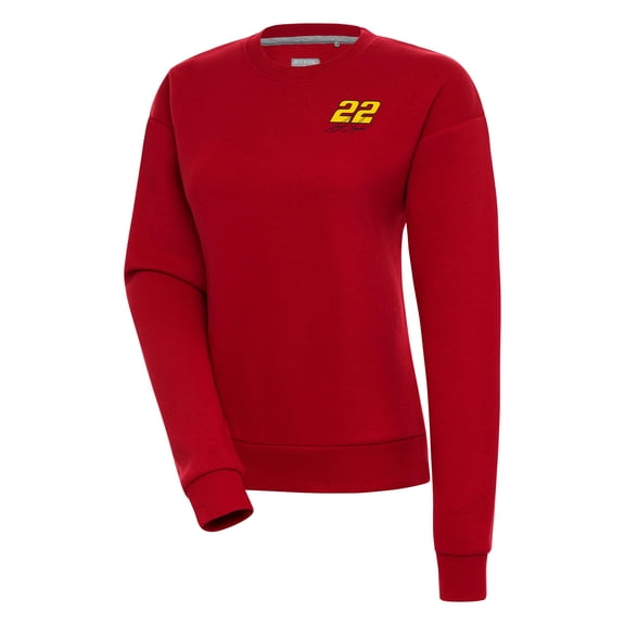 Women's Antigua  Red Joey Logano Victory Pullover Sweatshirt