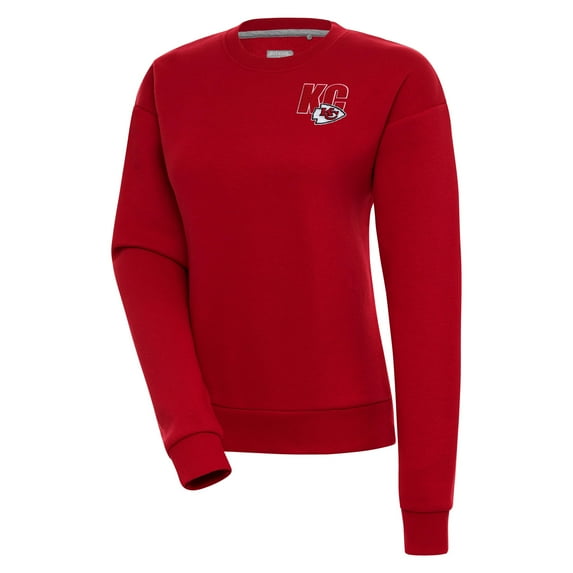 Women's Antigua Red Kansas City Chiefs Victory Pullover Sweatshirt