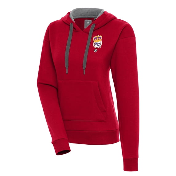 Women's Antigua Red Kansas City Monarchs Victory Pullover Hoodie