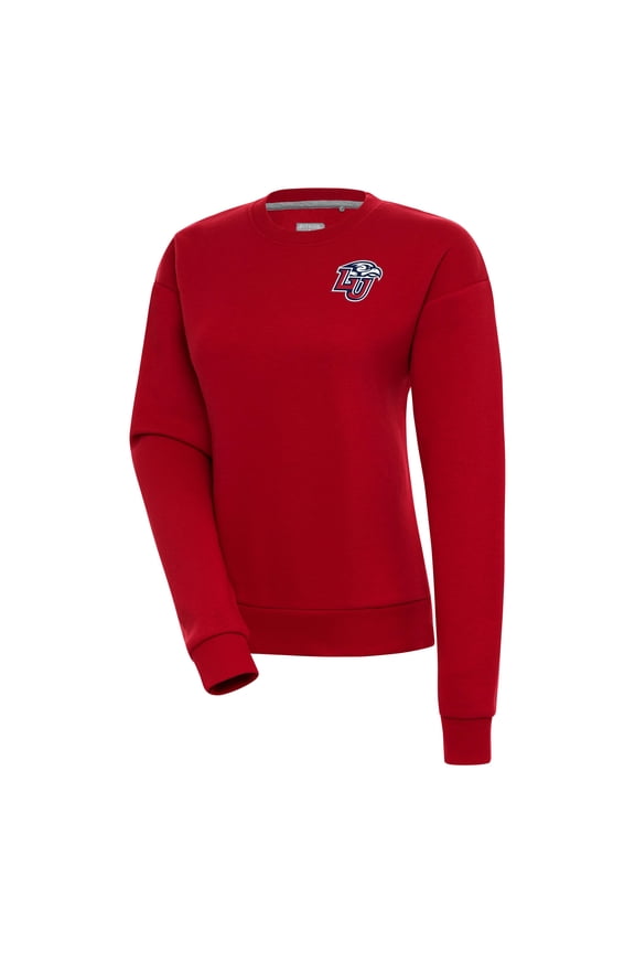 Women's Antigua Red Liberty Flames Victory Pullover Sweatshirt