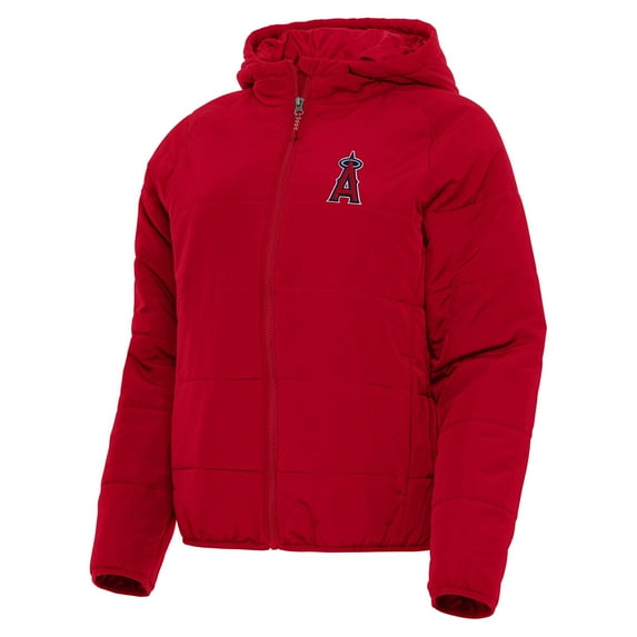 Women's Antigua Red Los Angeles Angels Universe Full-Zip Hoodie Jacket