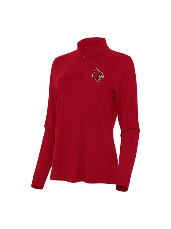 Women's Antigua Red Louisville Cardinals Intent Quarter-Zip Top