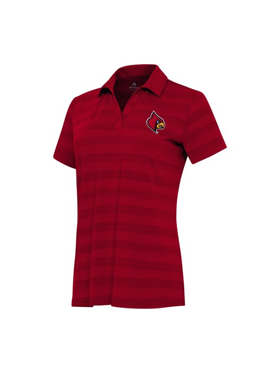 Women's Antigua Red Louisville Cardinals Tunnel Polo
