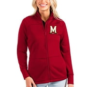 Women's Antigua Red Maryland Terrapins Links Full-Zip Golf Jacket