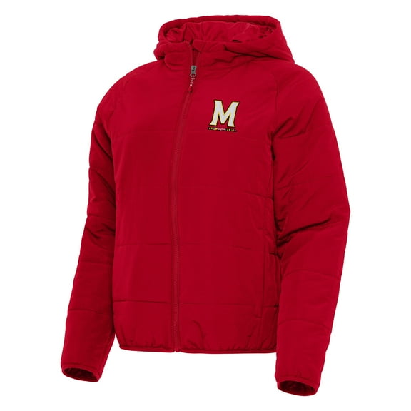Women's Antigua Red Maryland Terrapins Universe Full-Zip Puffer Jacket