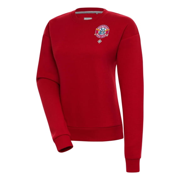 Women's Antigua Red Memphis Red Sox Victory Crewneck Pullover Sweatshirt