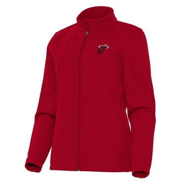 Women's Antigua Red Miami Heat Links 2 Full-Zip Golf Jacket
