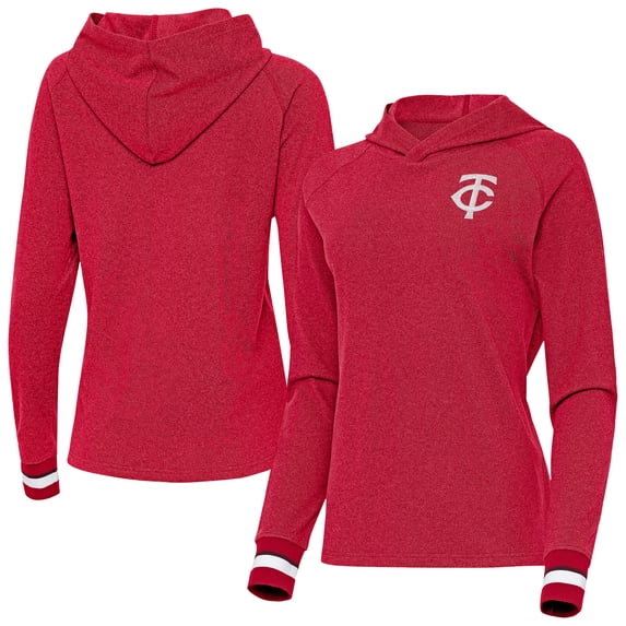 Women's Antigua Red Minnesota Twins Trek Pullover Hoodie