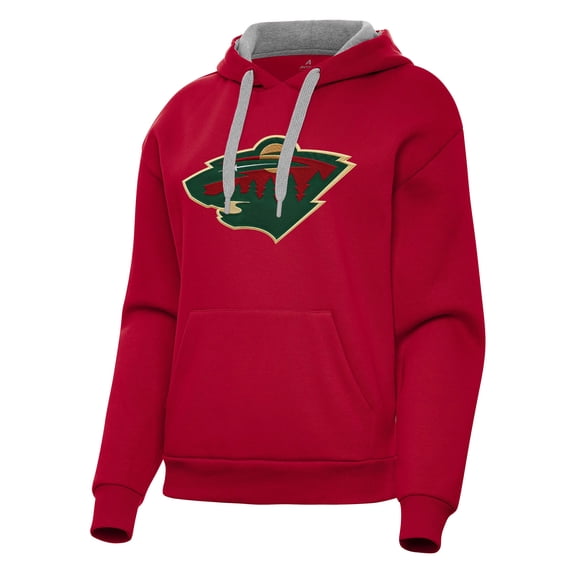 Women's Antigua Red Minnesota Wild Victory Pullover Hoodie