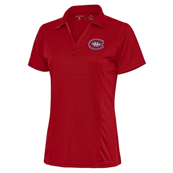 Women's Antigua Red Montreal Canadiens Team Logo Tribute Polo