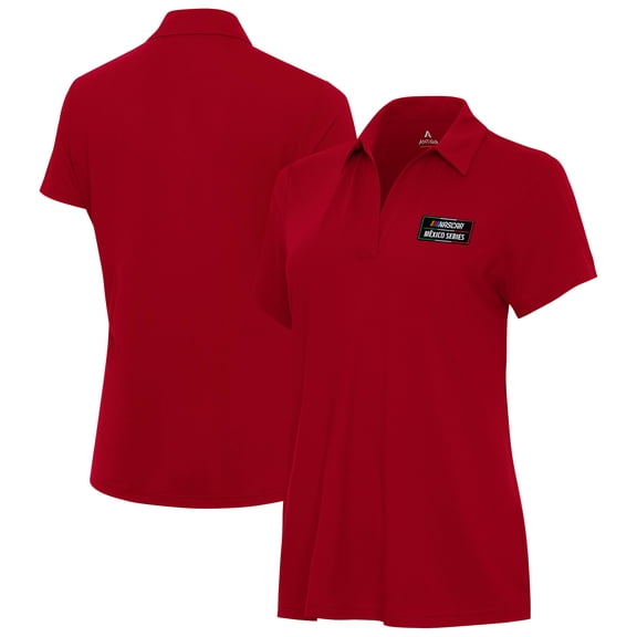 Women's Antigua Red NASCAR Mexico Series Race Era Polo