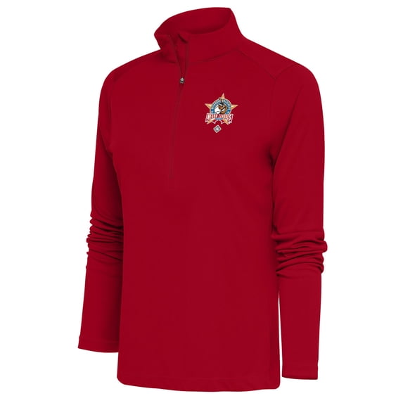 Women's Antigua Red Negro League Tribute Half-Zip Pullover Top