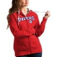 thumbnail image 1 of Women's Antigua Red Philadelphia 76ers Team Victory Full-Zip Hoodie, 1 of 1