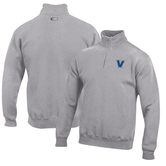 Men's Gray Villanova Wildcats Big Cotton Quarter-Zip Pullover Sweatshirt