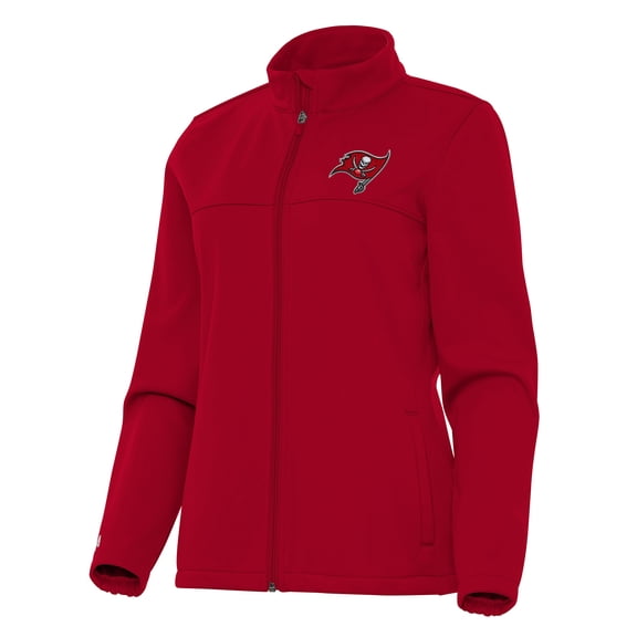 Women's Antigua Red Tampa Bay Buccaneers Links 2 Golf Full-Zip Jacket