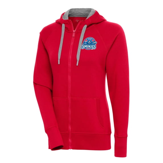 Women's Antigua Red Tennessee Smokies Victory Full-Zip Hoodie