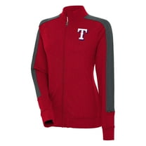 Women's Antigua Red Texas Rangers Strike Full-Zip Track Jacket