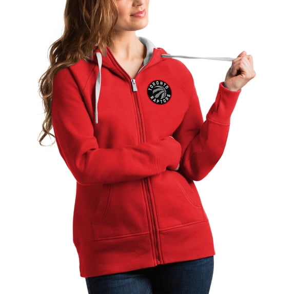 Women's Antigua Red Toronto Raptors Victory Full-Zip Hoodie