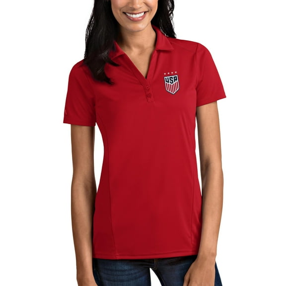 Women's Antigua Red USWNT Tribute Polo