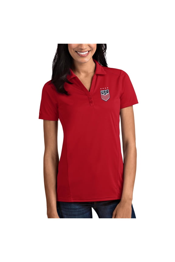Women's Antigua Red USWNT Tribute Polo