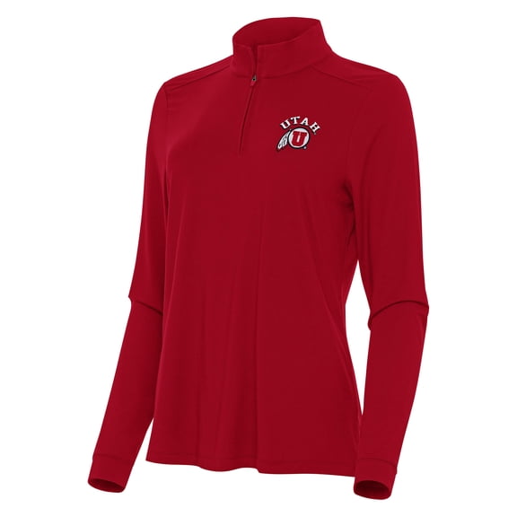 Women's Antigua Red Utah Utes Intent Quarter-Zip Top
